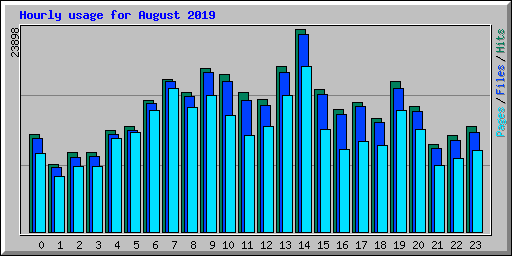 Hourly usage for August 2019