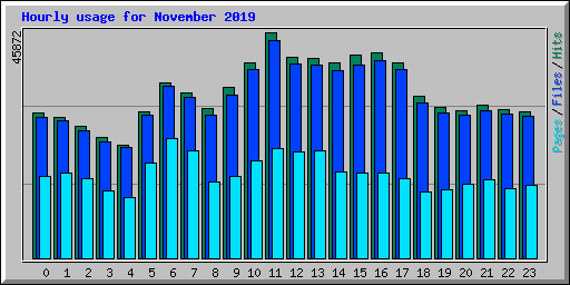 Hourly usage for November 2019