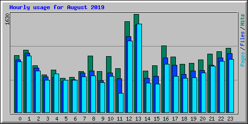 Hourly usage for August 2019